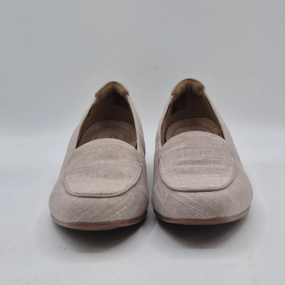 Clarks Shoes Womens‎ Size 9.5 Taupe Textile Loafer Flats Slip On Low Heel EU 41